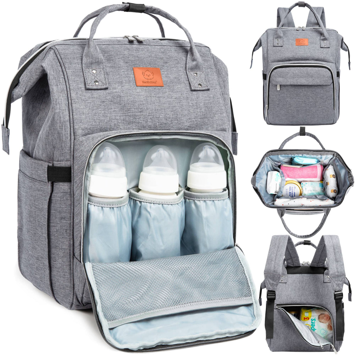 Original Diaper Bag Backpack, Baby Bags with Changing Pad: Classic Gray