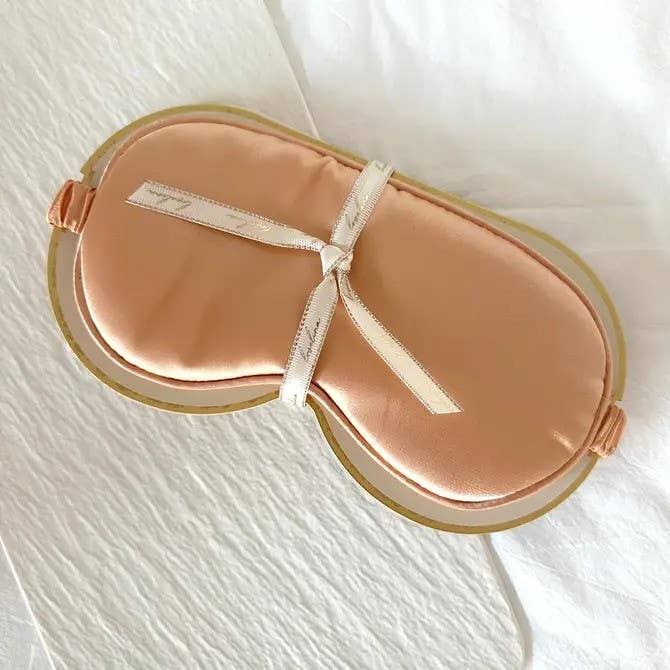 Silky Satin Sleep Eye Masks with Ribbon - GRACIA: CARAMEL / ONE SIZE