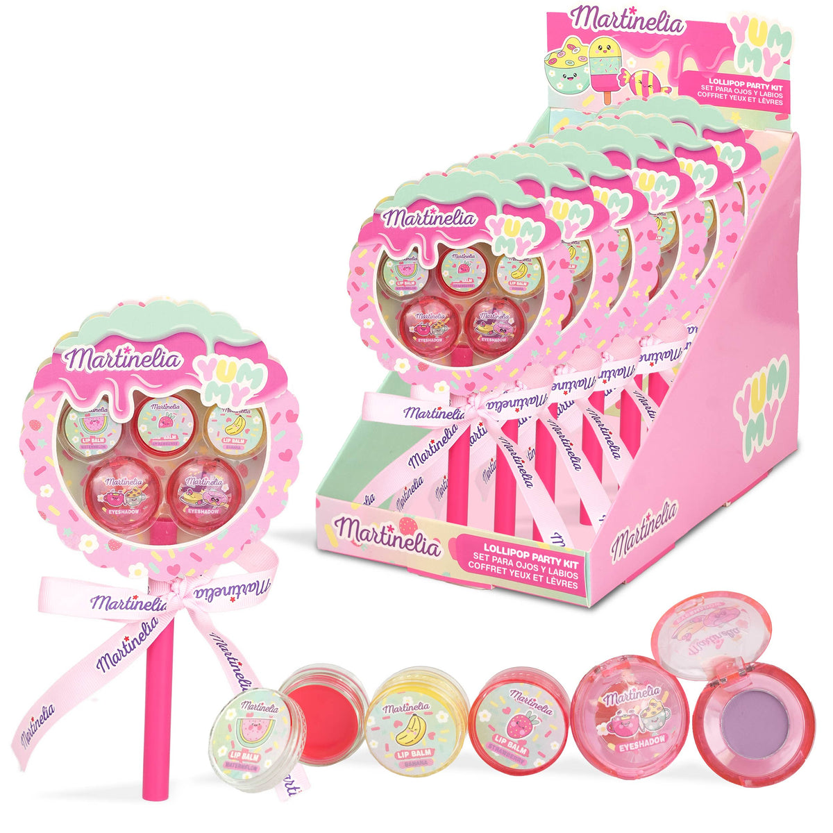 Party Kit: 3 Lip Balm, 2 Eyeshadow - Martinelia