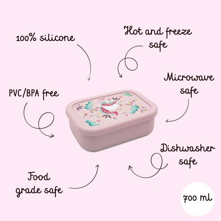 LFGB Silicone Lunch Box - Sparkly The Unicorn