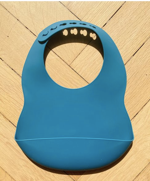 Silicone bib for babies and children: Navy Blue
