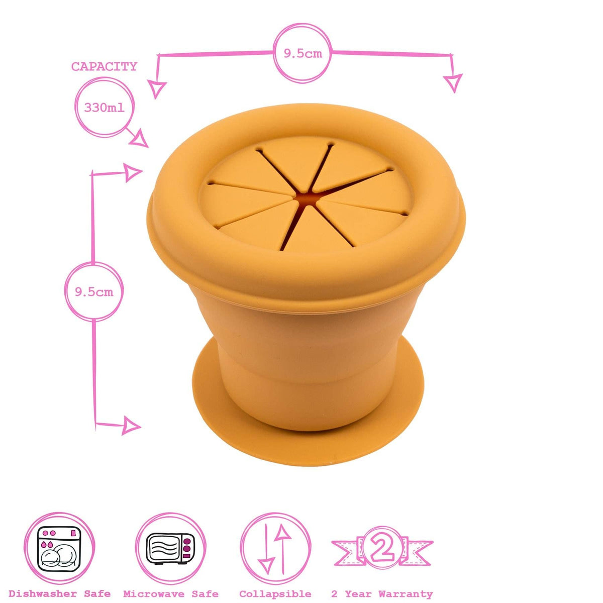 Baby Silicone Snack Pot - By Tiny Dining: Dusty Rose