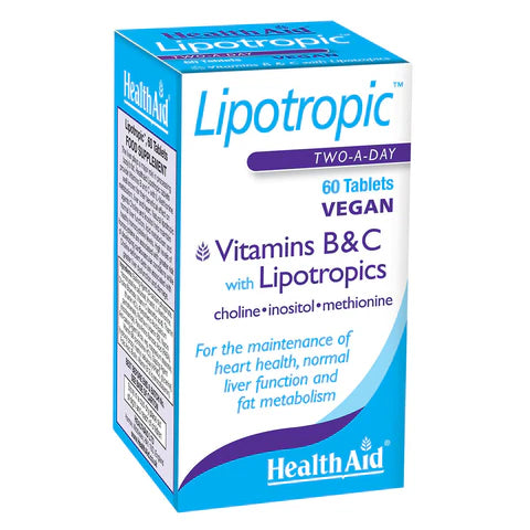 HealthAid Lipotropics with Vitamins B & C Tablets - Support metabolism and energy.