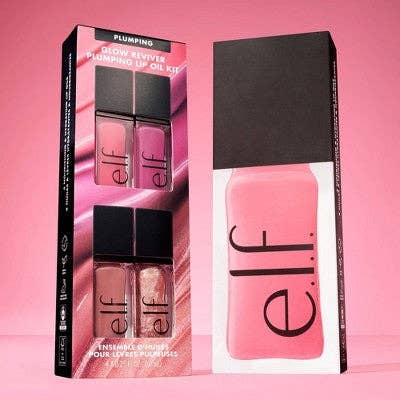 E.l.f. Glow Reviver Plumping Lip Oil Gift Set 4pc - Imperfect Box