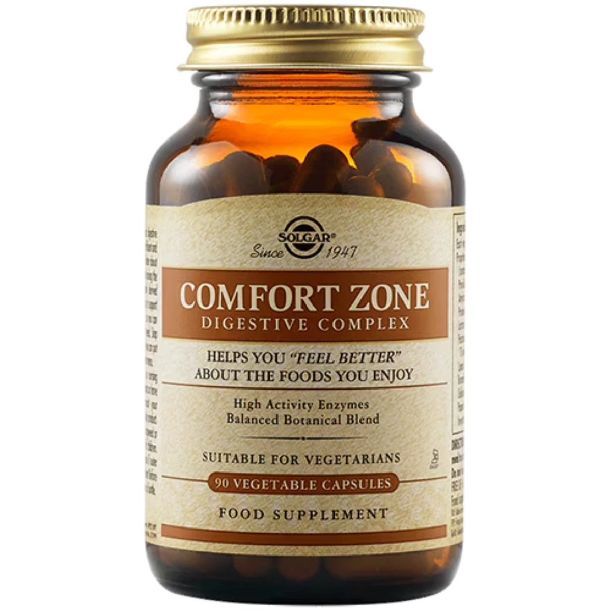 Solgar Comfort Zone enzyme support supplement bottle