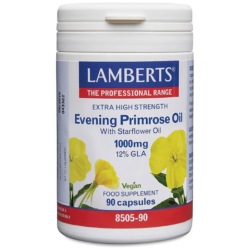 Lamberts Evening Primrose Oil with Starflower Oil 1000mg - Supports skin health and hormonal balance.