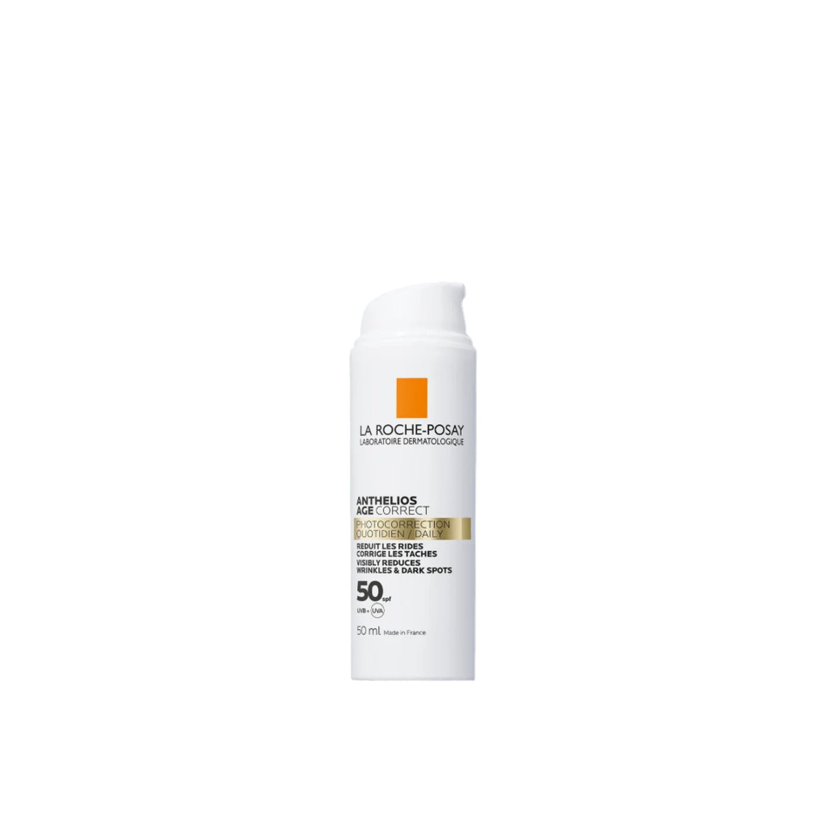 La Roche-Posay Anthelios Age Correct SPF50 Sunscreen for anti-aging and dark spot protection with high UV defense.