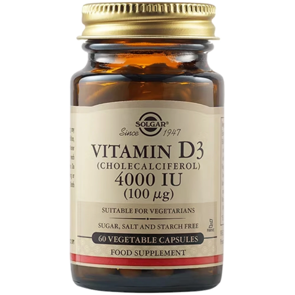 Solgar Vitamin D3 4000 IU - Enhances bone health and immune function.
