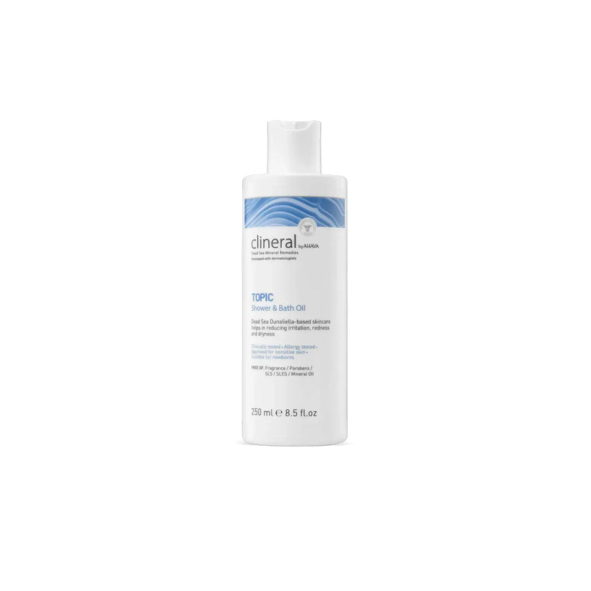 Ahava Clineral TOPIC Shower and Bath Oil for hydration and skin soothing.