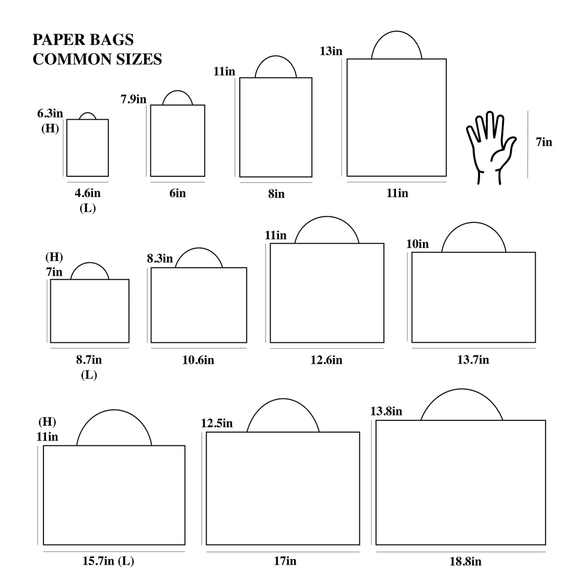 White with Gold Border Paper Gift Bag w/ free tissue: V2