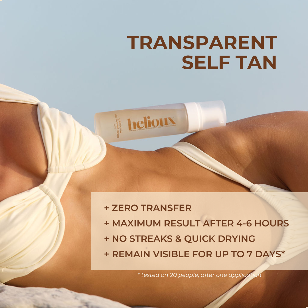 Helioux Self Tanner Mousse Transparent | Clear Glow Dark
