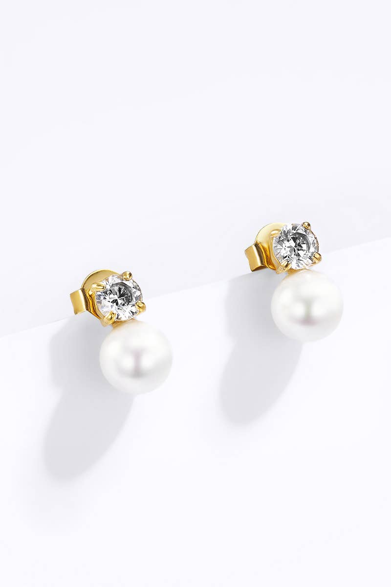 Stainless steel earrings 124AQ392: Gold / Stainless steel