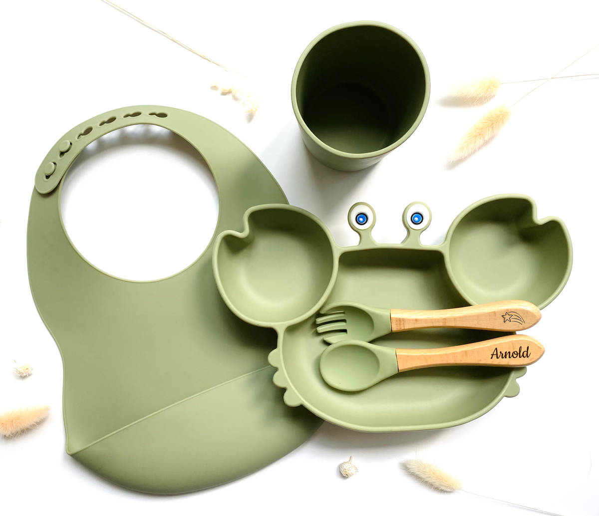 Children's meal pack+bib/glass: Navy Blue