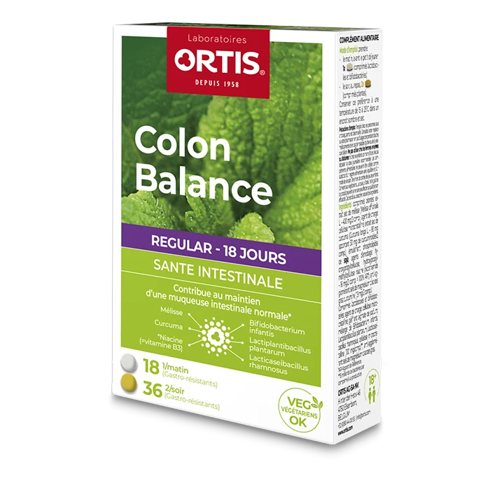 Ortis Colon Balance Regular - Digestive health support with probiotics and herbs.