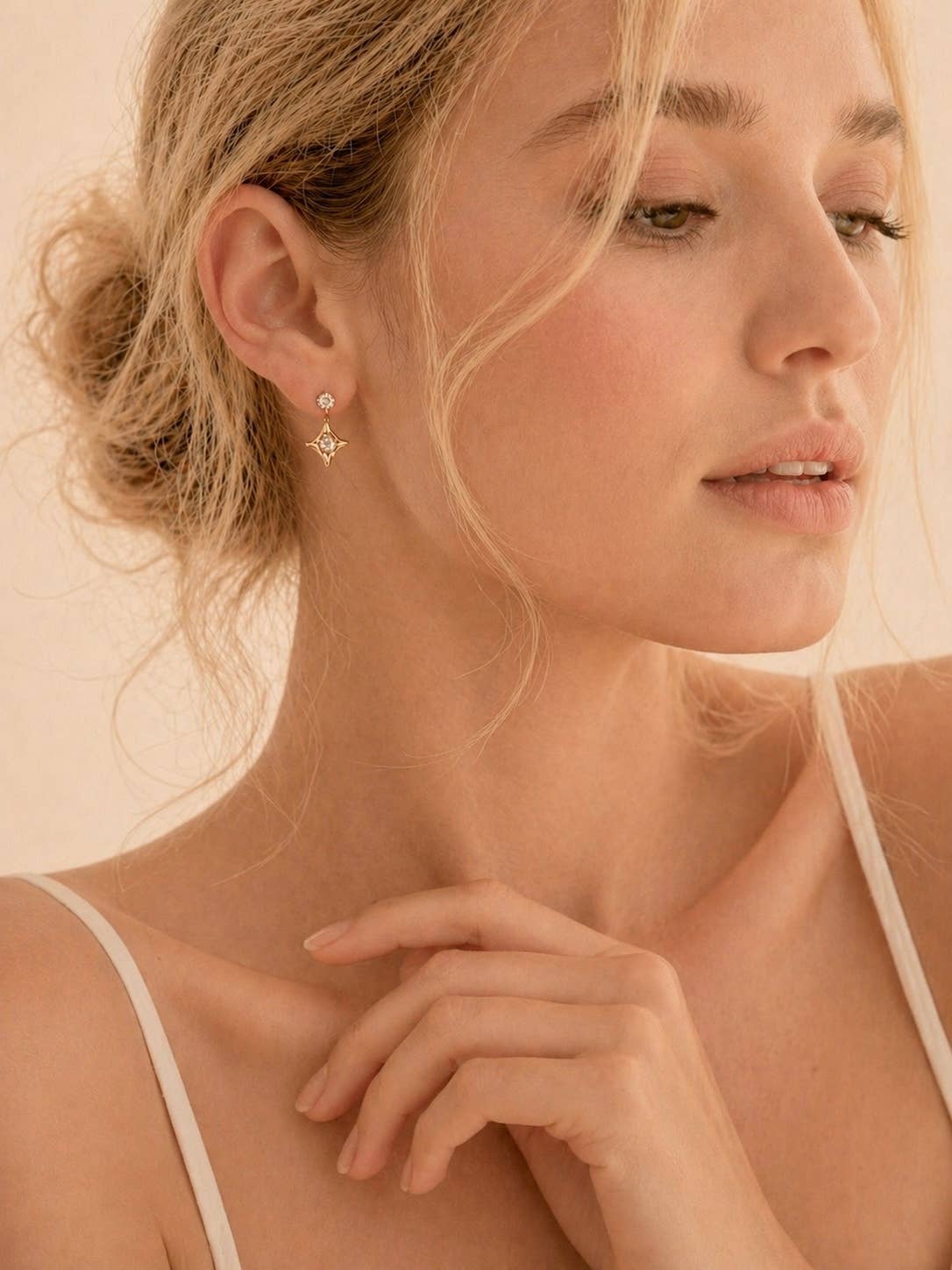 Stainless Steel Earrings 124AQ618: Gold / 100% Stainless steel