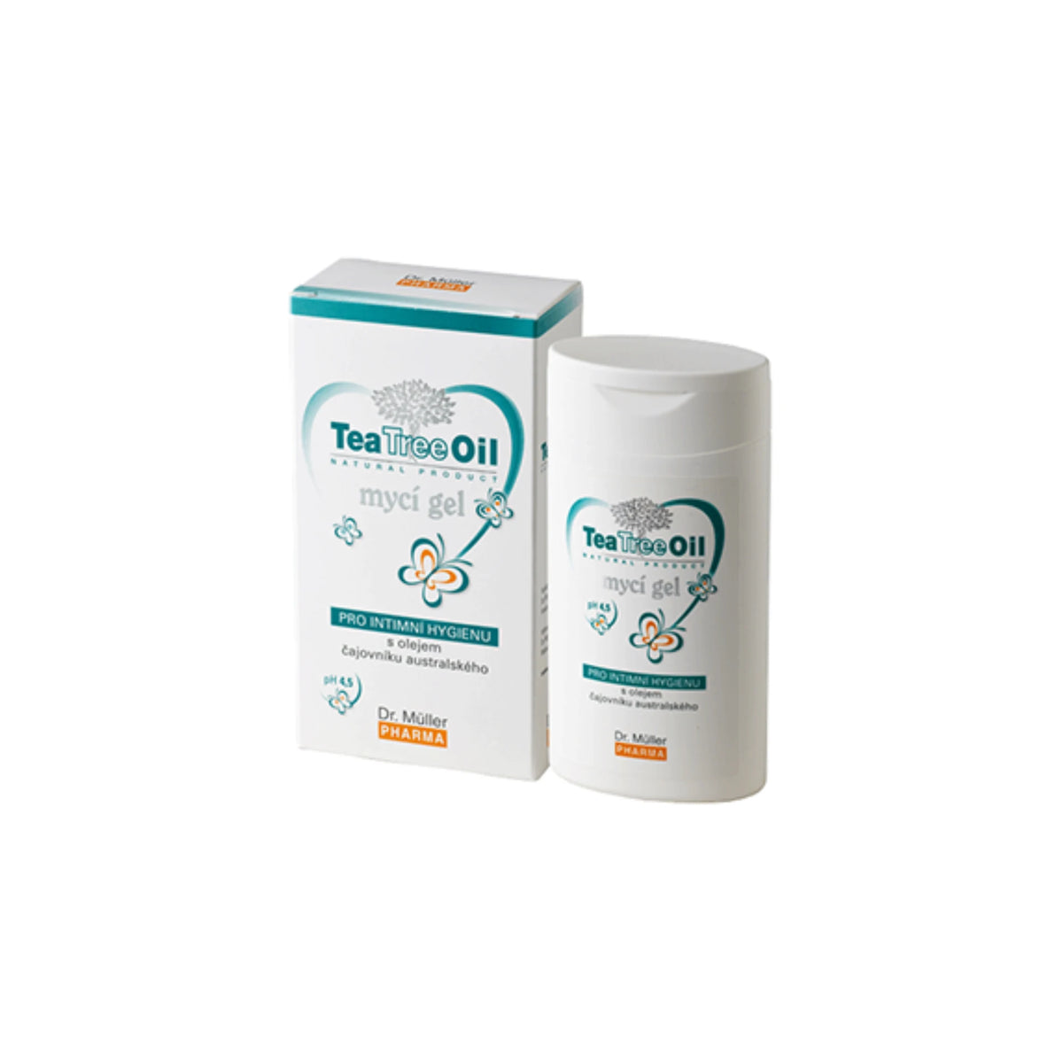 Dr. Müller Tea Tree Oil Intimate Wash Gel – gentle, pH-balancing intimate care with tea tree oil.