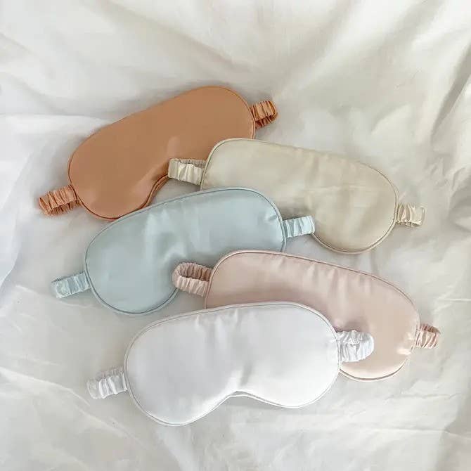 Silky Satin Sleep Eye Masks with Ribbon - GRACIA: CARAMEL / ONE SIZE