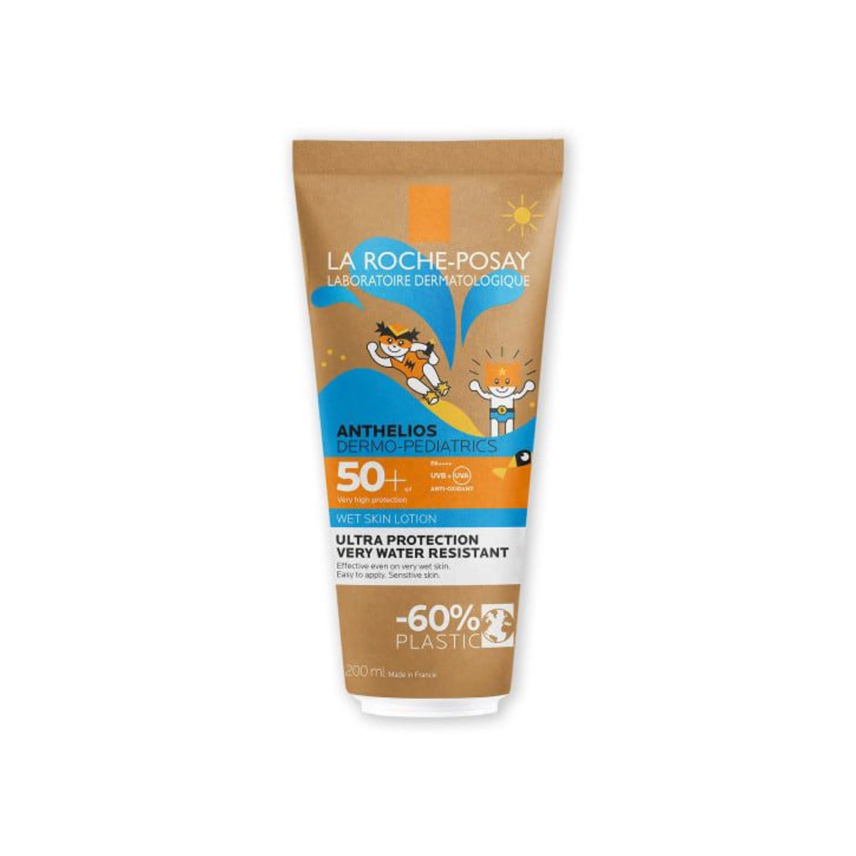 La Roche-Posay Anthelios Dermo-Pediatrics Wet Skin Lotion SPF 50+ for children's skin protection.