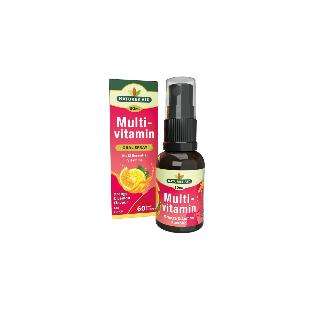 Natures Aid Multivitamin Daily Oral Spray 30ml – all-in-one vitamin support in a convenient spray.