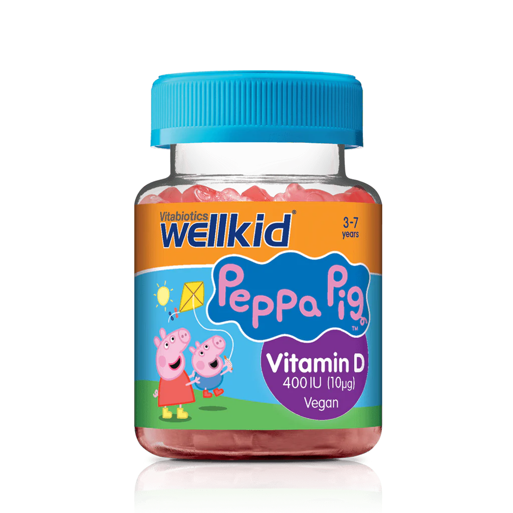 Vitabiotics Wellkid Peppa Pig Vitamin D Soft Jellies - Bone and immune health support for children.