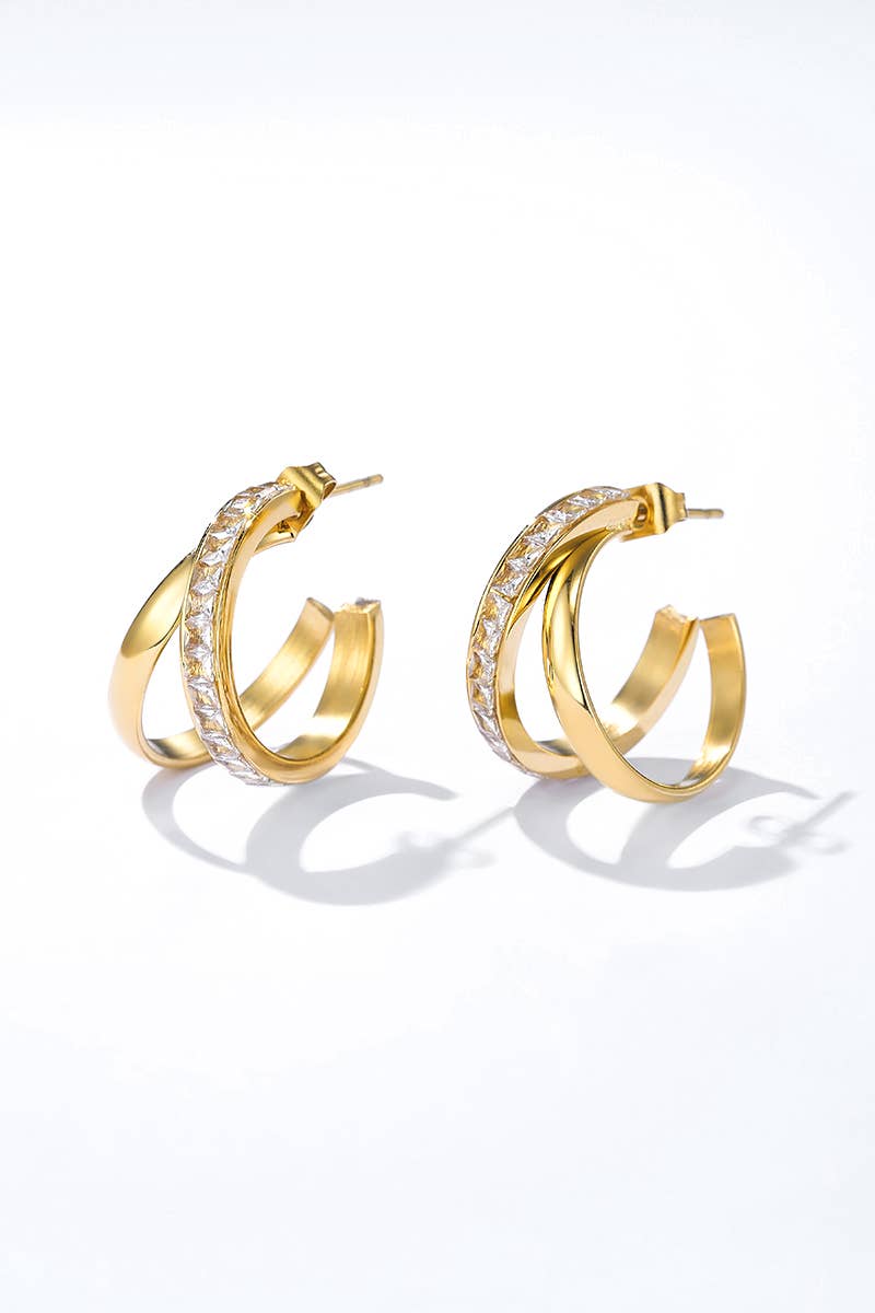 Stainless steel earrings: Gold