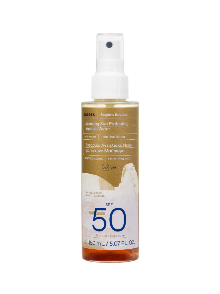 Korres Aegean Bronze Bronzing Sun Protecting Biphase Water Face & Body SPF50 150ml