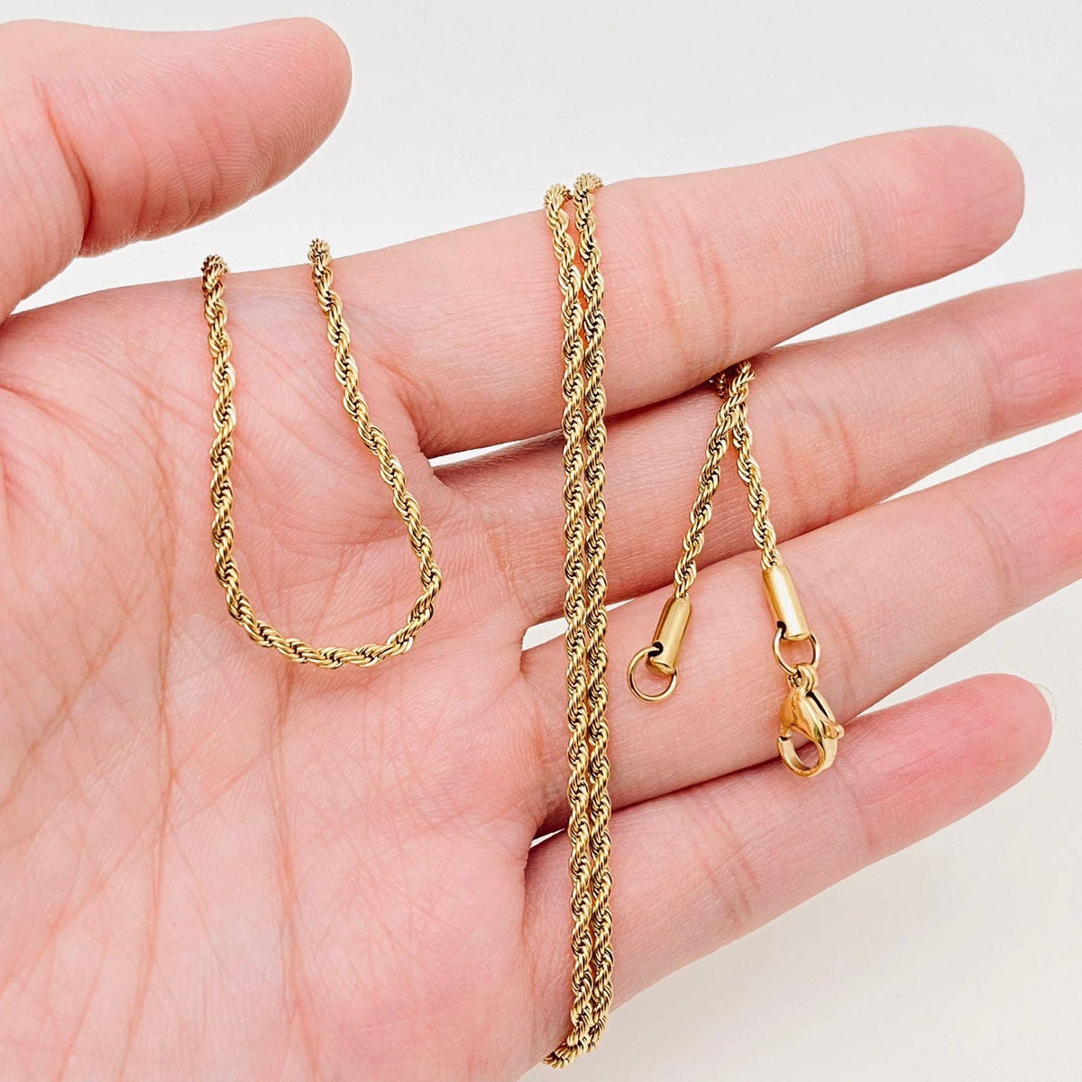 Twists Shape 18K Gold-plated Stainless Steel Chain - MJ/FGS: 4mm*550mm
