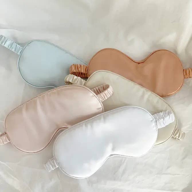 Silky Satin Sleep Eye Masks with Ribbon - GRACIA: CARAMEL / ONE SIZE