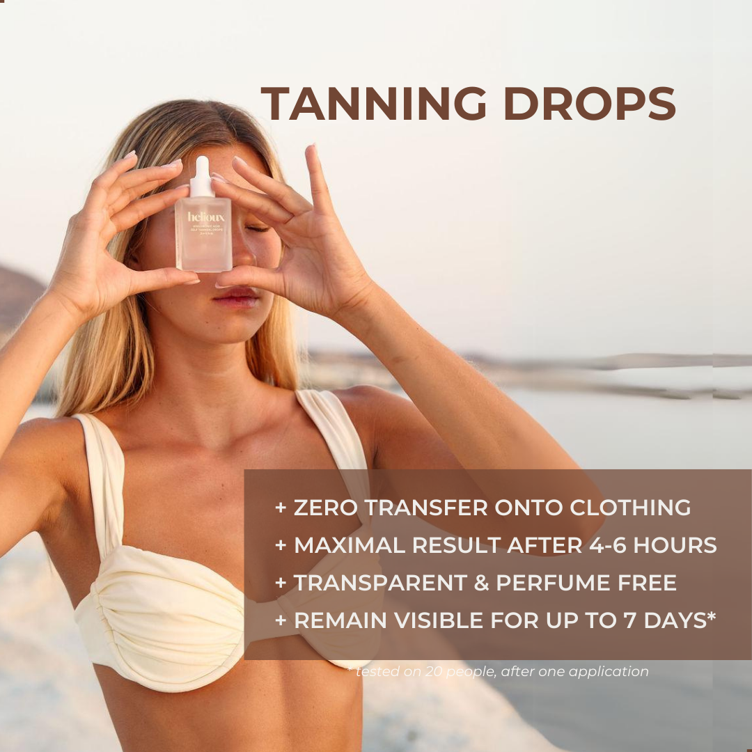 Helioux Self Tanning Drops For Face & Body with Hyaluronic Acid
