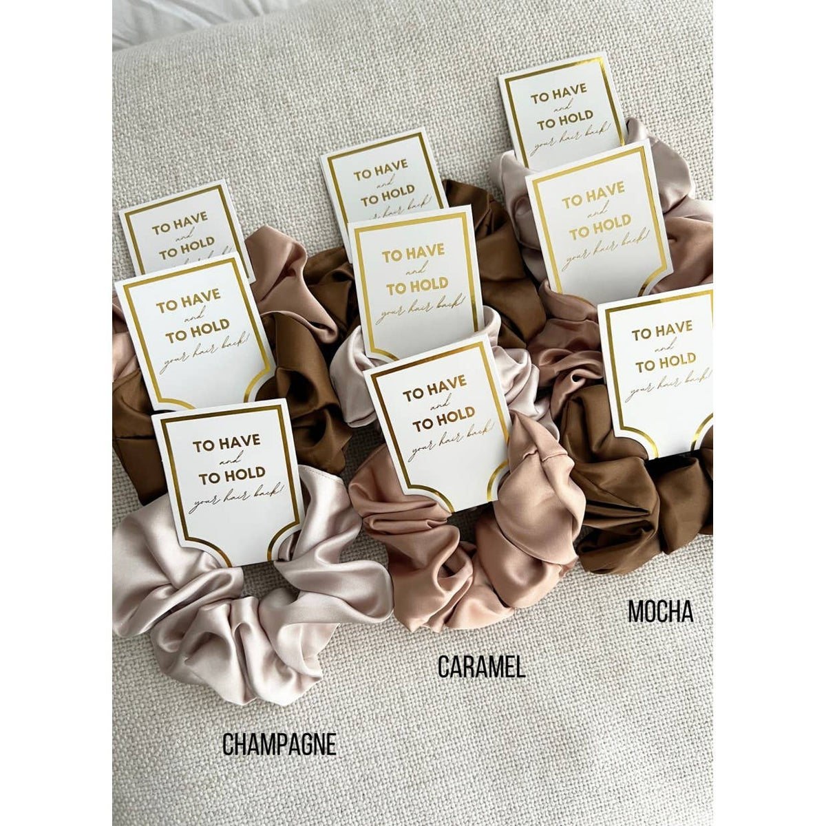 Silk Satin Soft Scrunchies - GRACE: CHAMPAGNE / ONE SIZE