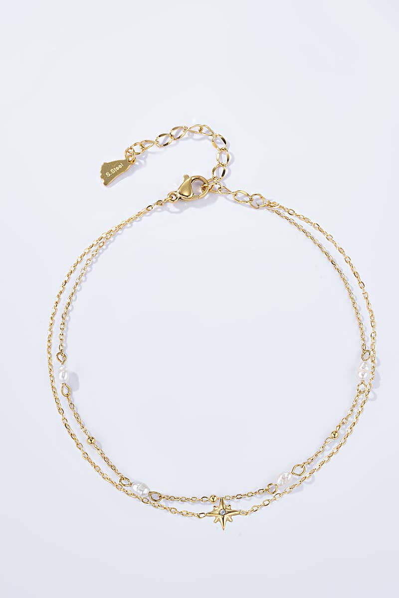 Stainless steel foot chain 624AQ05: Gold