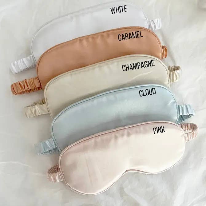 Silky Satin Sleep Eye Masks with Ribbon - GRACIA: CARAMEL / ONE SIZE