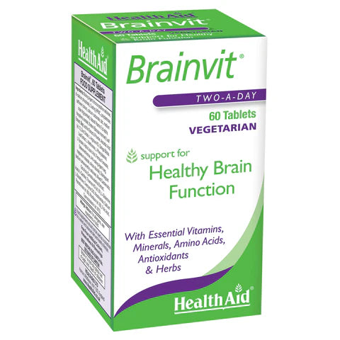HealthAid BrainVit Tablets - Cognitive and memory support with essential nutrients.