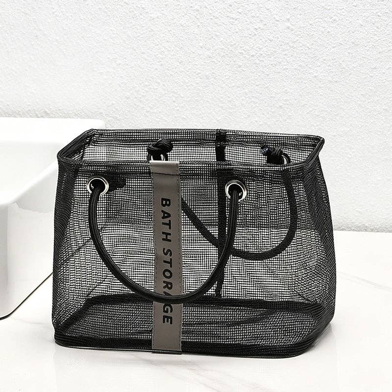 CouldNook Mesh Bath Shower Organizer Bag - Home Organizer Bag: Black / Small