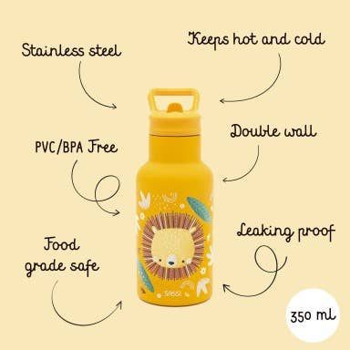 Insulated Stainless Steel Bottle, 350 ml - Chompy The Lion