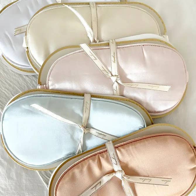 Silky Satin Sleep Eye Masks with Ribbon - GRACIA: CARAMEL / ONE SIZE