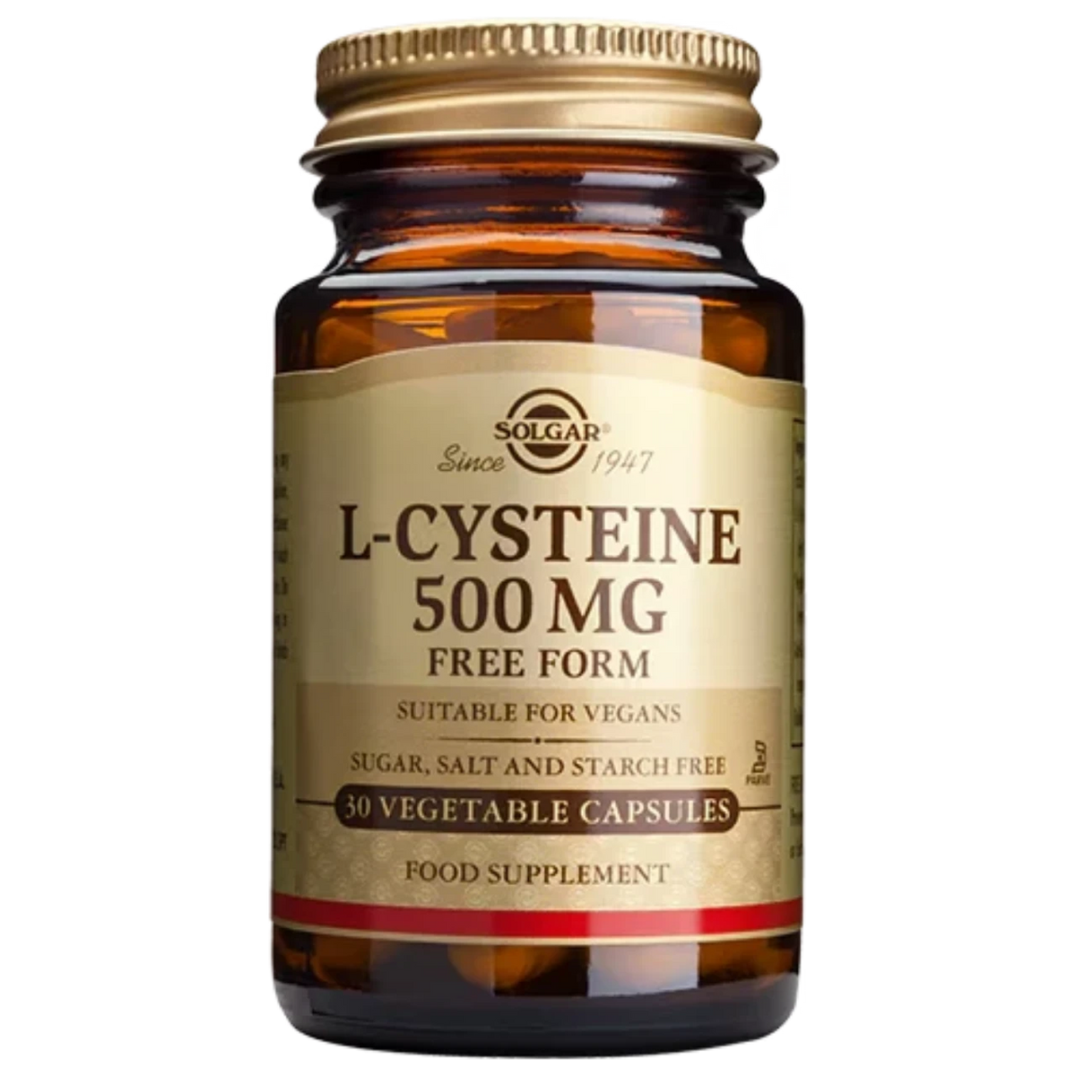  Solgar L-Cysteine 500 mg - Promotes healthy skin, hair, and nails.