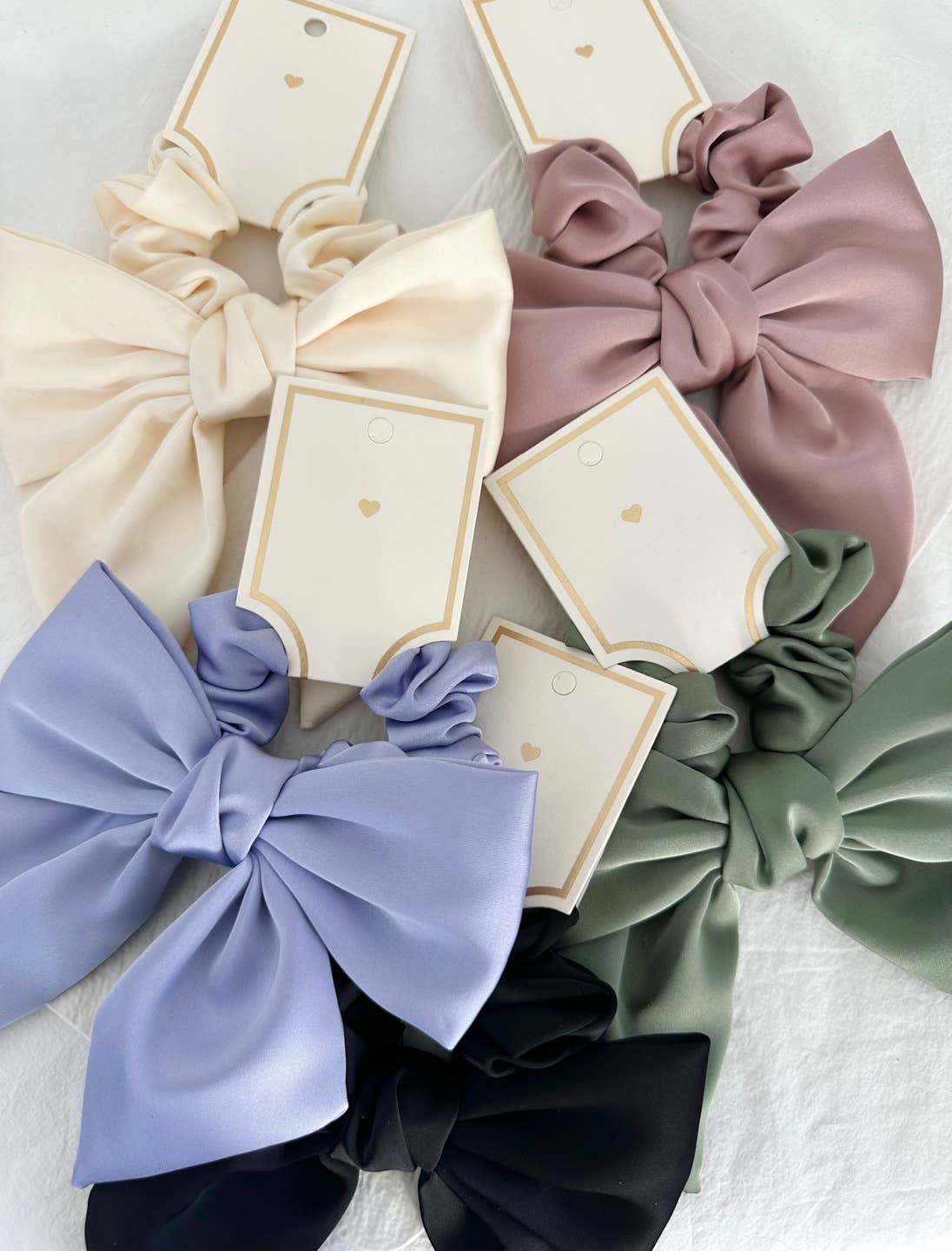 Elegant Satin Bow Scrunchies / Hair Tie - GENESIS