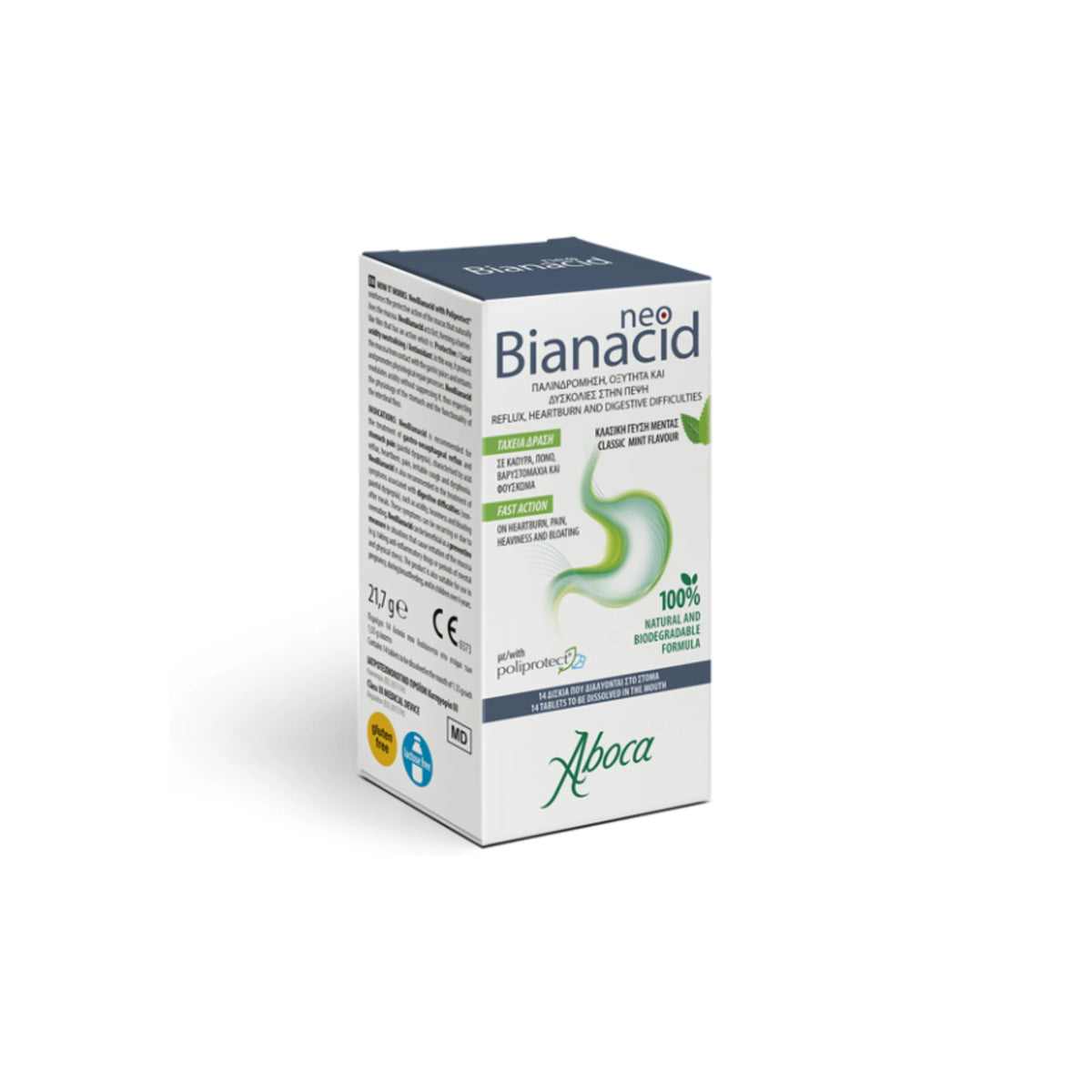 Aboca NeoBianacid – natural relief for acid reflux and stomach discomfort.