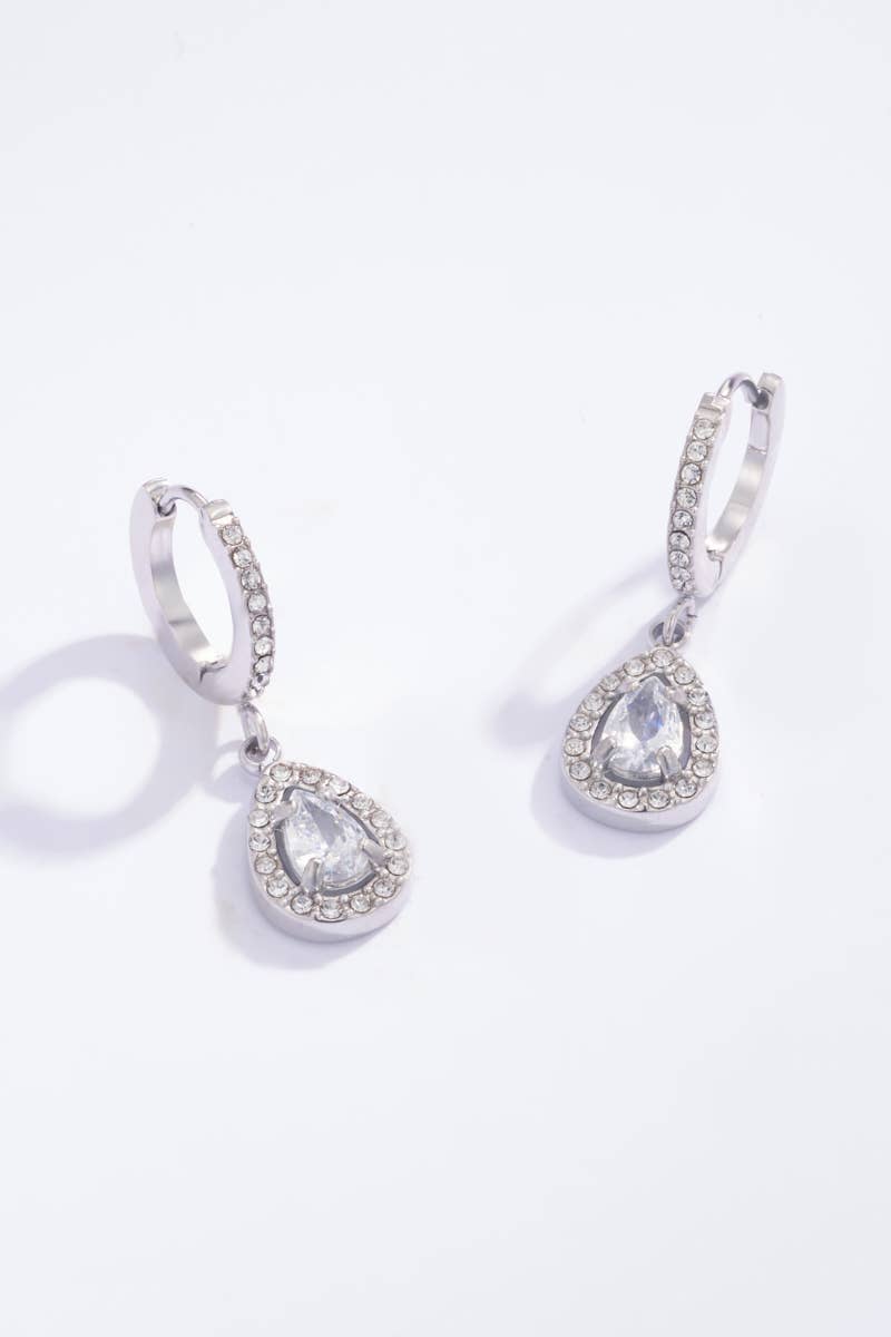 Rhinestone hoop earrings: Yellow gold