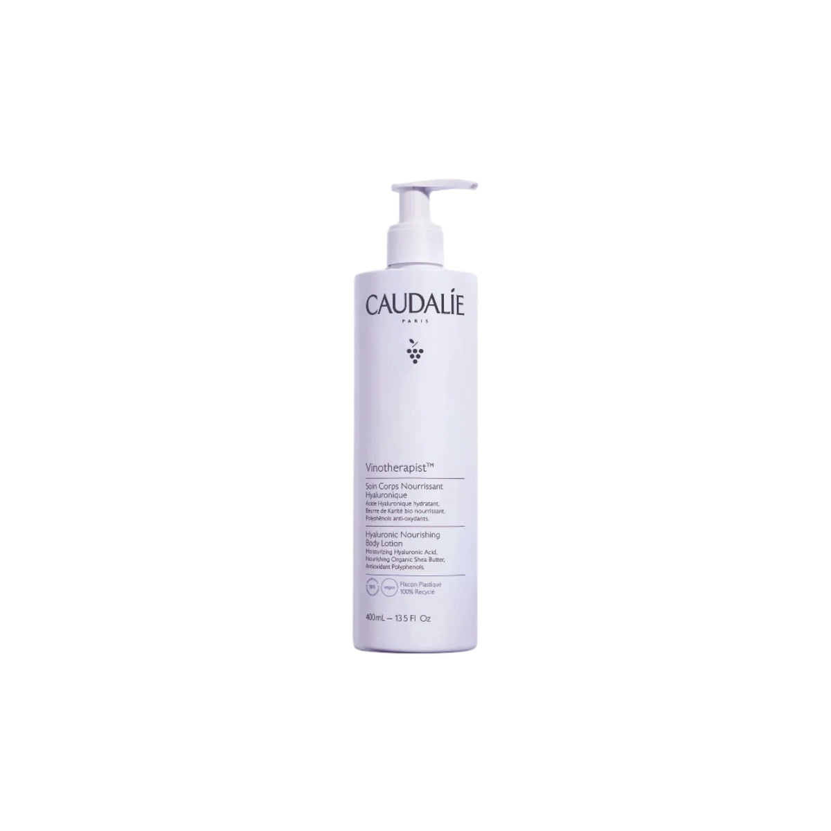 Caudalie Hyaluronic Nourishing Body Lotion showcasing lightweight and hydrating skincare for all skin types.