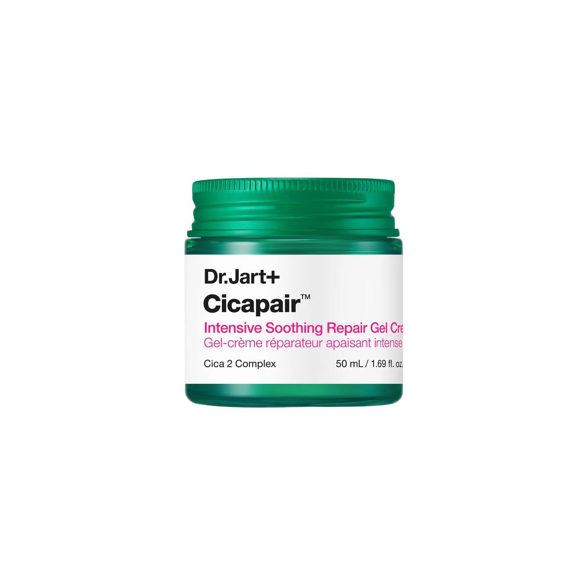 Dr. Jart+ Cicapair™ Intensive Soothing Repair Gel Cream – Lightweight gel moisturizer with Centella Asiatica, Peptides & Allantoin for redness relief and barrier support.