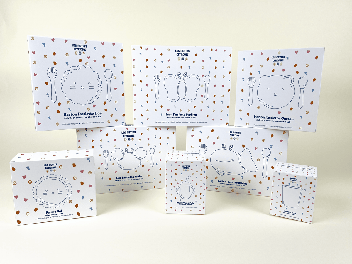 Whale meal pack+animal bib +straw glass: Sky blue