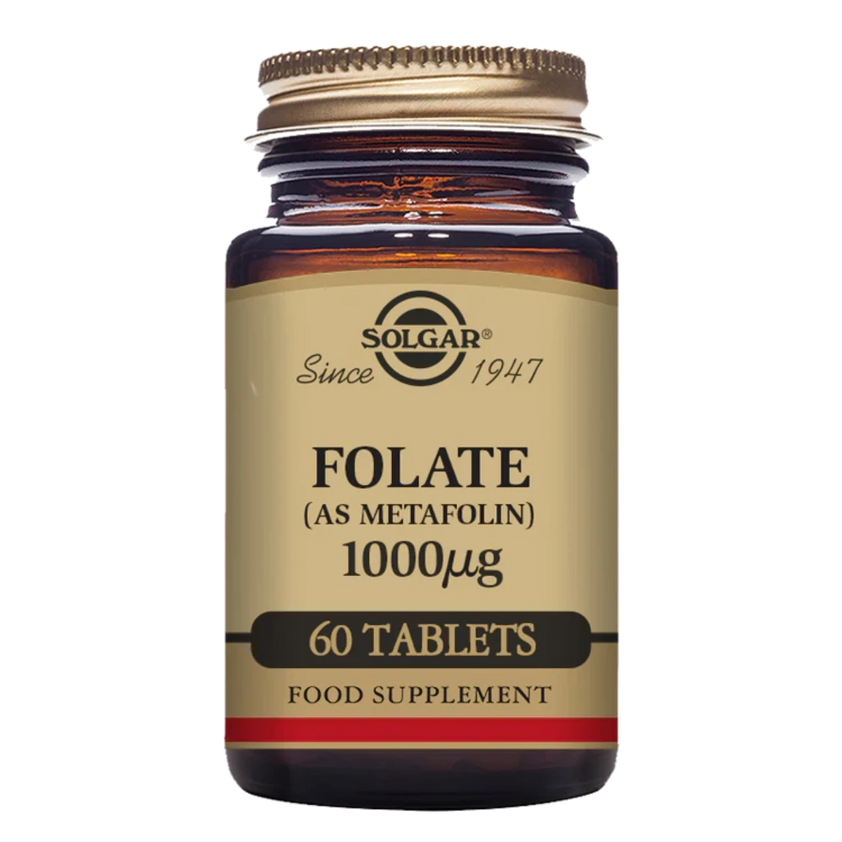 Solgar Folate 1000 µg - Supports homocysteine metabolism, blood formation, and reduces fatigue.