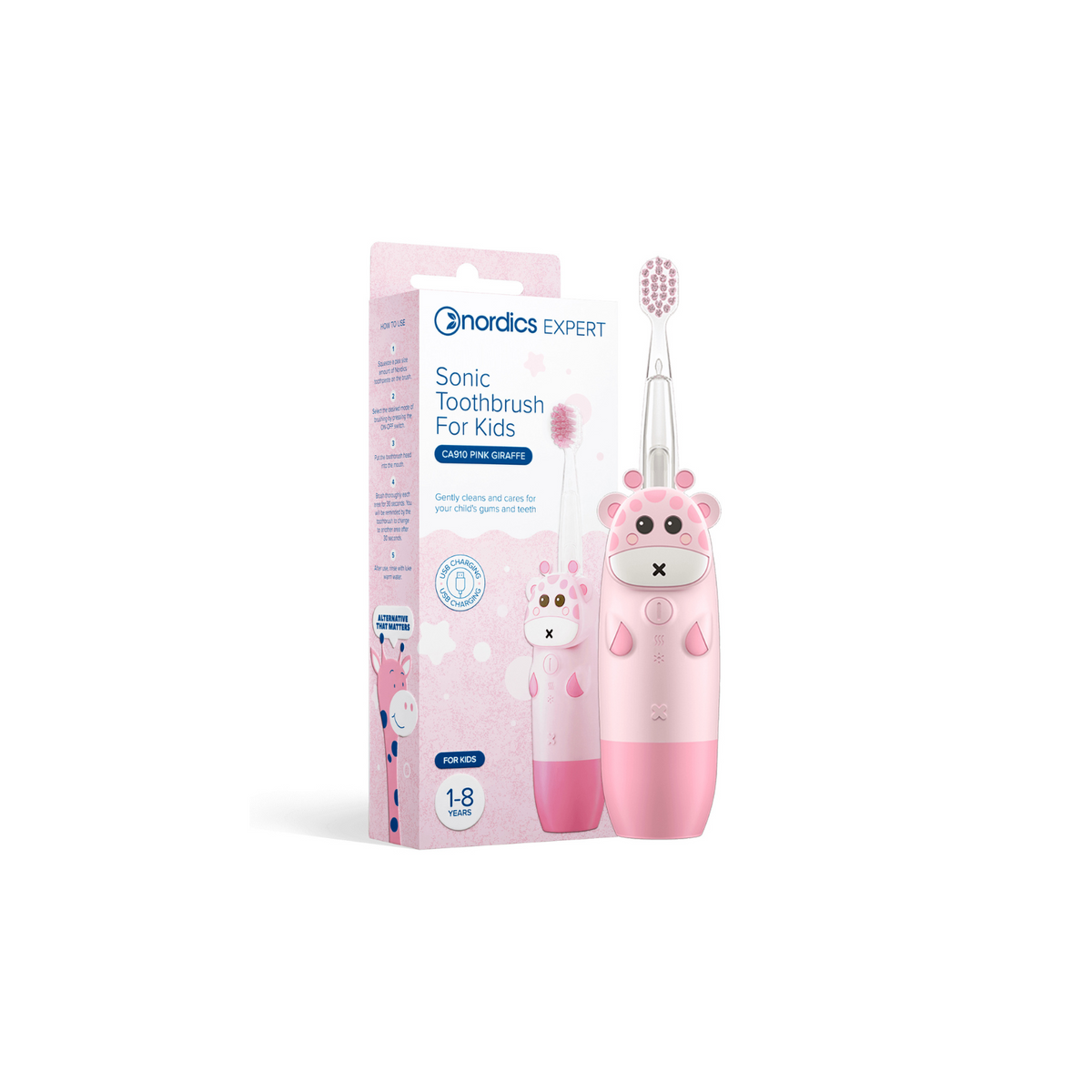 Nordics Bamboo kids Pink SOFT/MEDIUM toothbrush (3+ y)