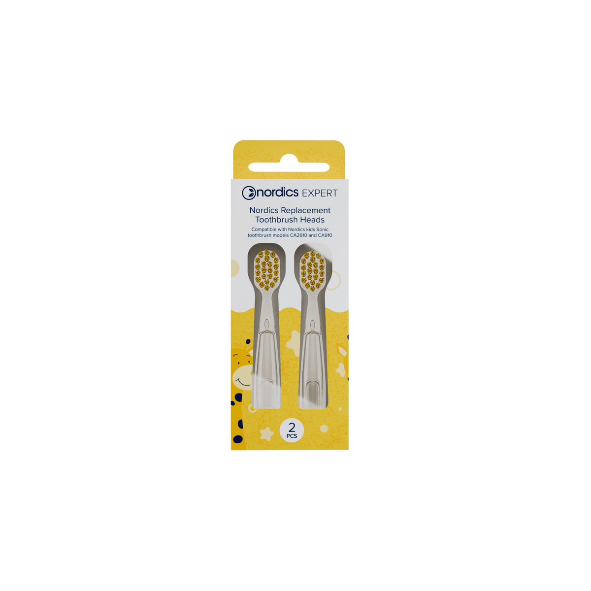 Nordics Kids sonic toothbrush replacement heads 2pcs Yellow