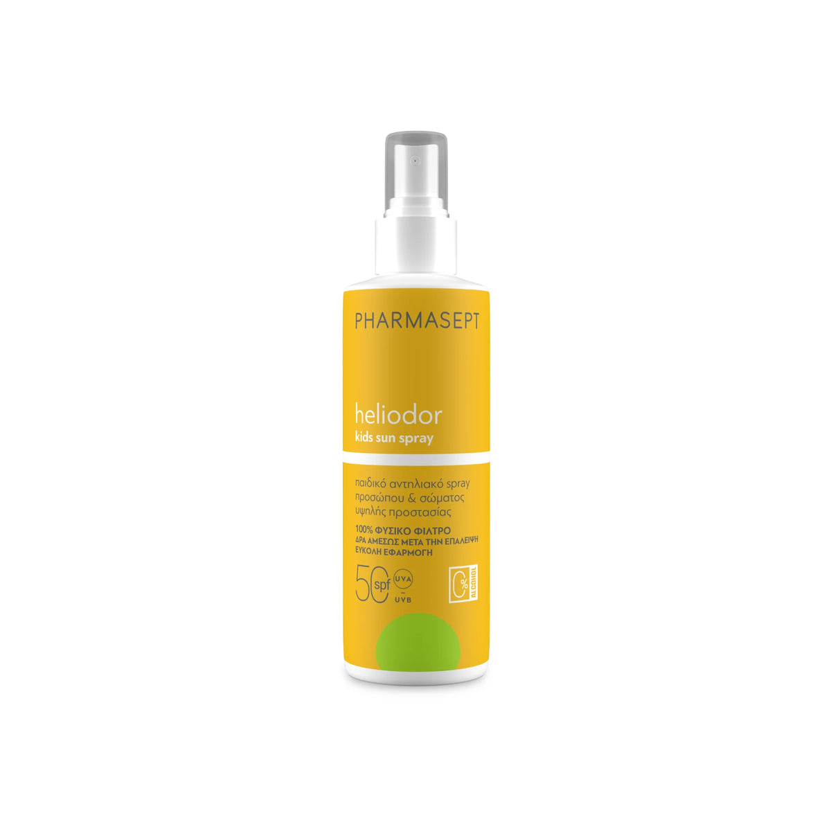 Pharmasept  Heliodor Kids Sun Spray SPF 50 – safe sun protection for sensitive skin.