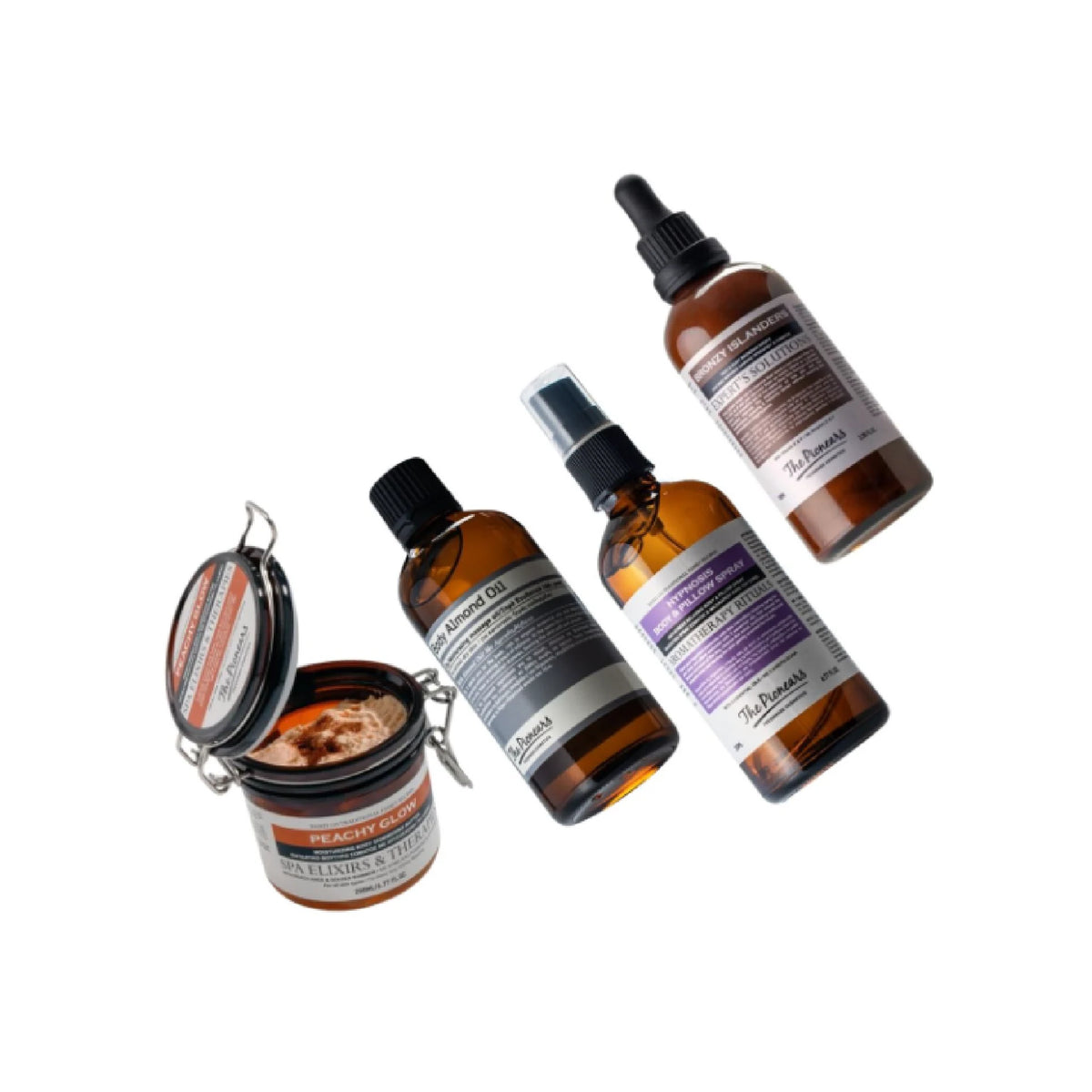 The Pionears Tropic Bronze Set – Luxurious skincare collection for radiant, sun-kissed skin with a silky finish and sensual fragrance.